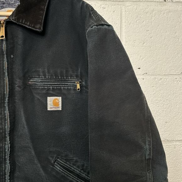 Vintage Carhartt Blanket-Lined Detroit Jacket “Black” J001 - Picture 3 of 13
